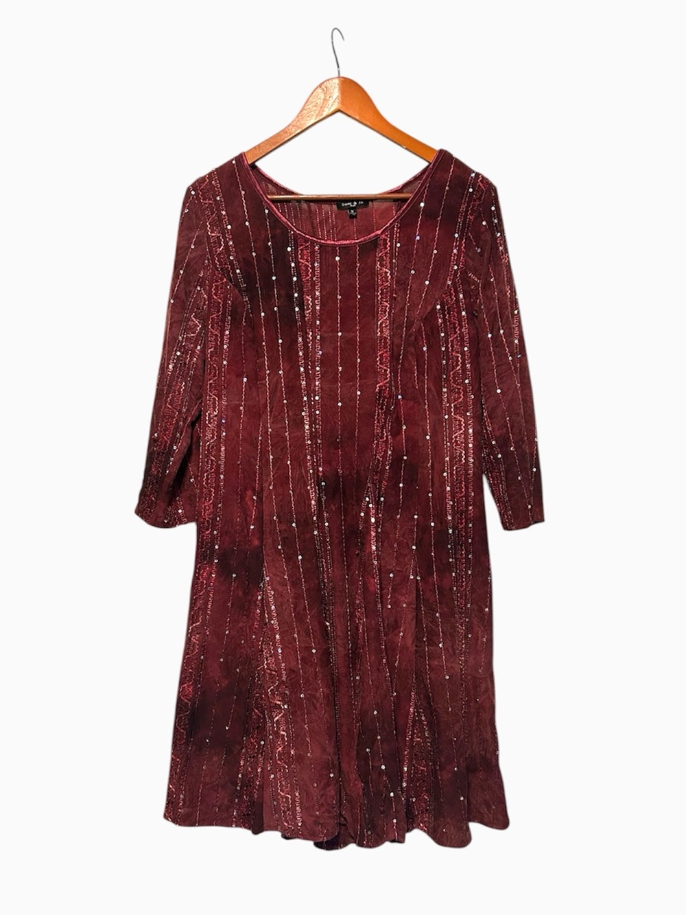 [Sami & Jo] Wine Red/Purple 3/4 Sleeve Dress